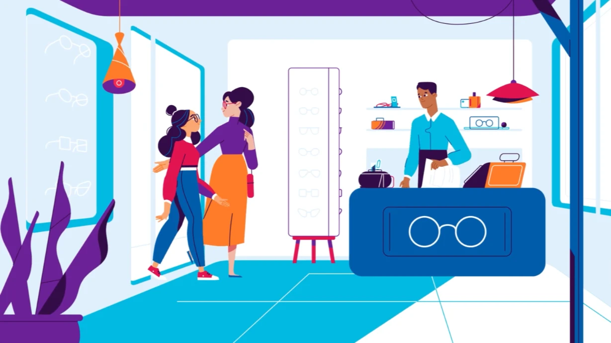 CooperVision animated video illustrating a 40-year contact lens journey across different life stages