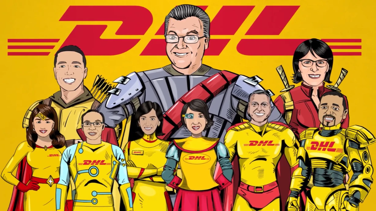 DHL Everyday Superheroes event video portraying employees and leaders as heroes who go the extra mile for others