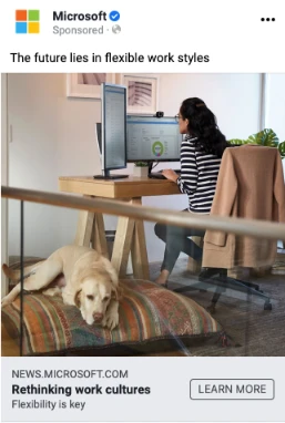 Social media content promoting research on remote work, digital transformation and the future workplace