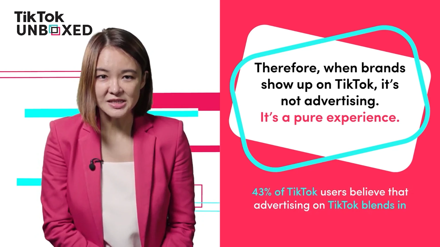 Animated presentation content created for TikTok Unboxed to support business education and advertiser engagement