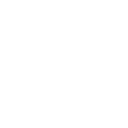 White chemical molecule structure icon with hexagons and connected circles on a transparent background.