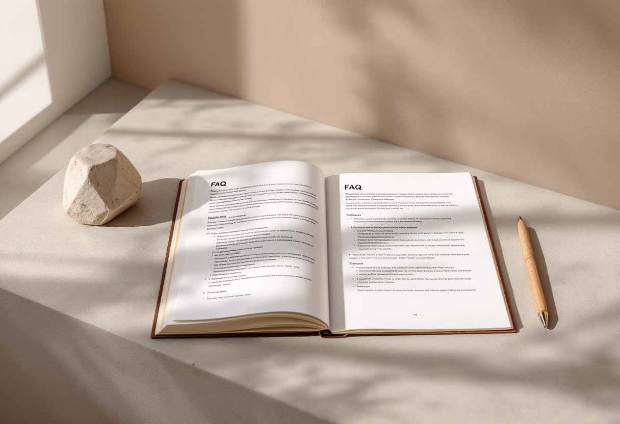 image of a document with faqs (for a productivity tools business)