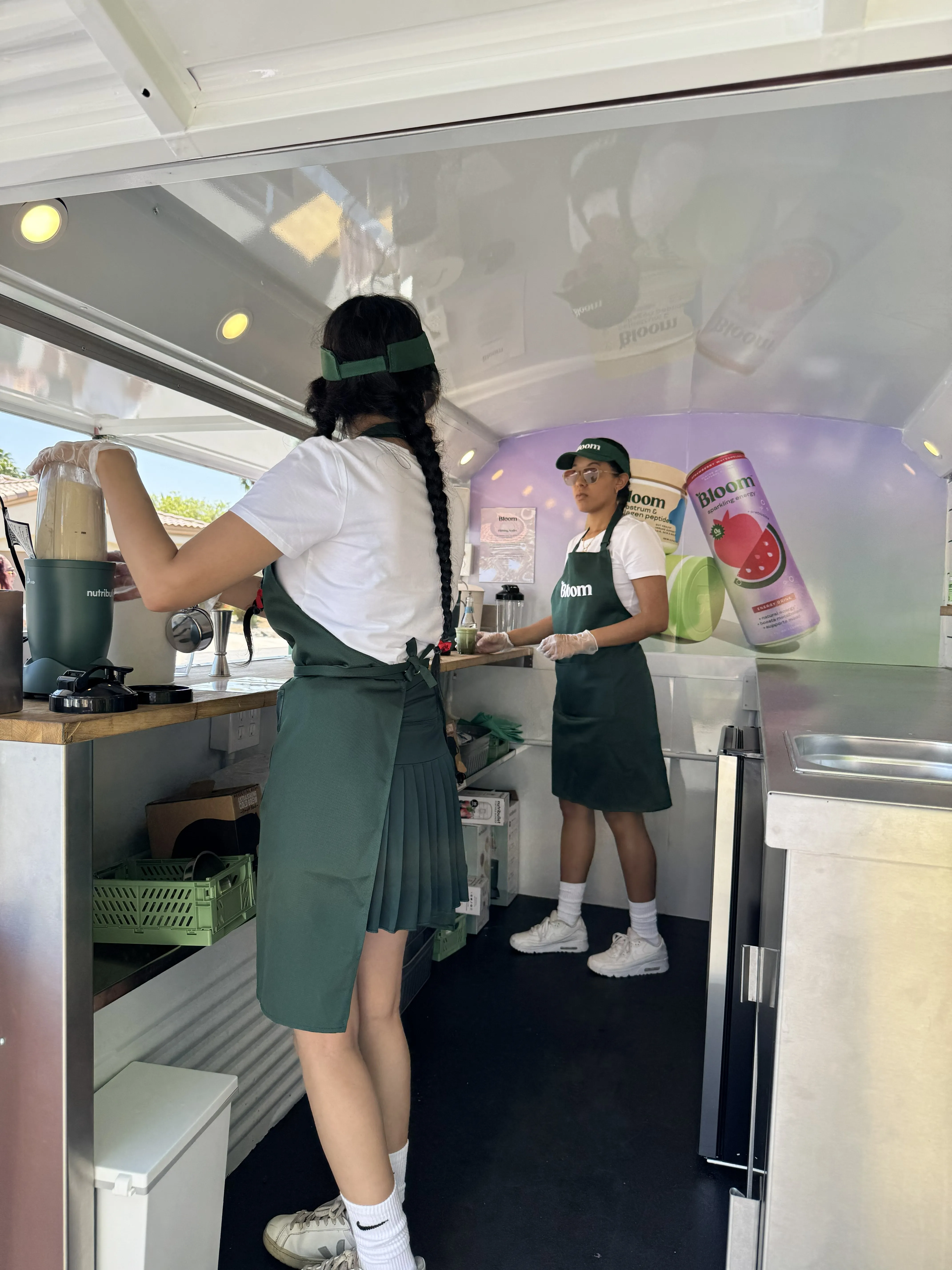 Concertgoers gathered around the pink Lo-Fi Spritz Van during aperitif hour at The Rady Shell in San Diego.