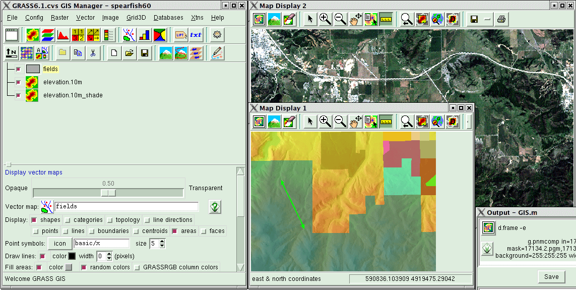 GRASS 6.1 GIS Manager screenshot
