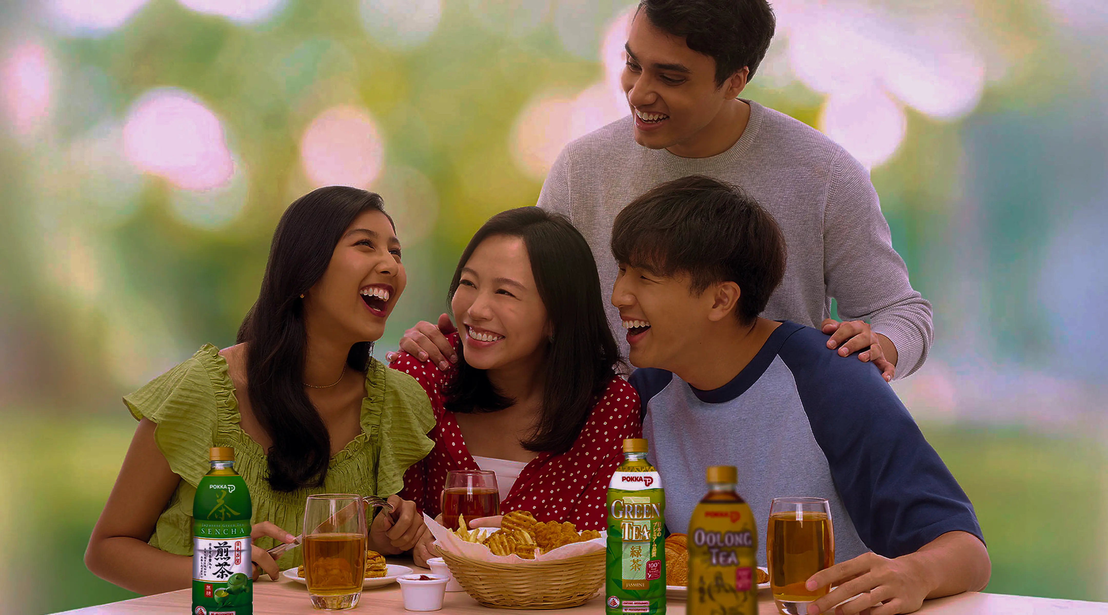 Happy family showing