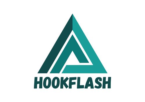 Hookflash company logo with stylized triangular design above the text.