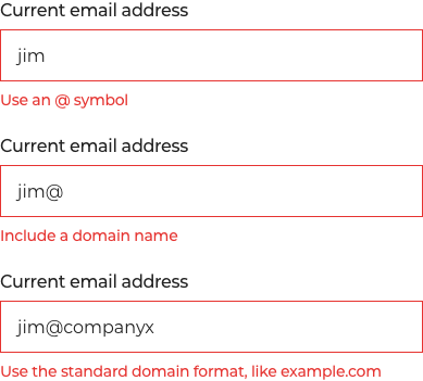 Great example of helpful error messages in a form