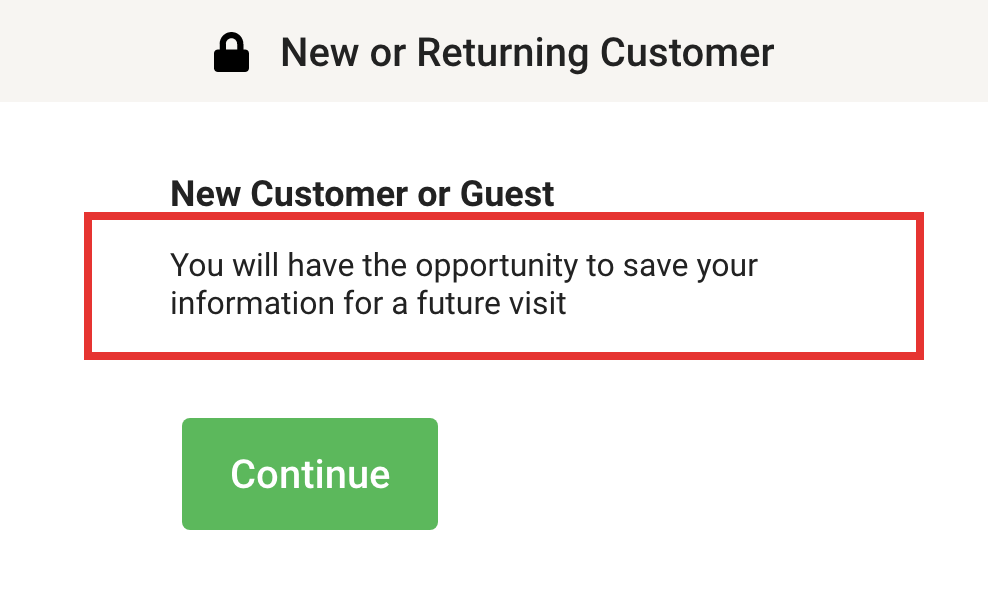 A useful prompt at the start of the form