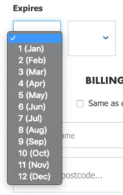 An example of a user unfriendly dropdown menu