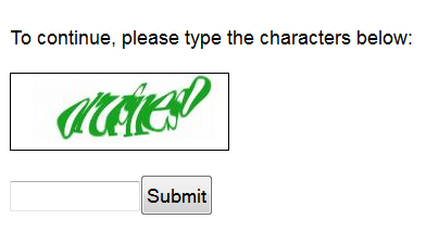 Example of outdated text-based form Captcha technlogy