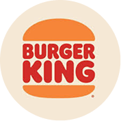 Burger King logo with red text and an orange semi-circle representing a bun.