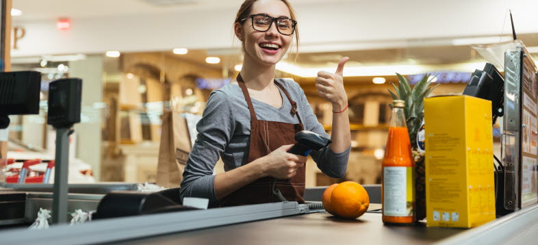 Bild på en person som arbetar inom försäljning