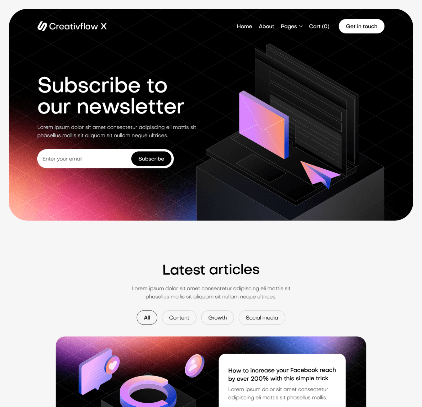 Creativflow X - Blog V3 Top Page - Marketing Agency Webflow Template