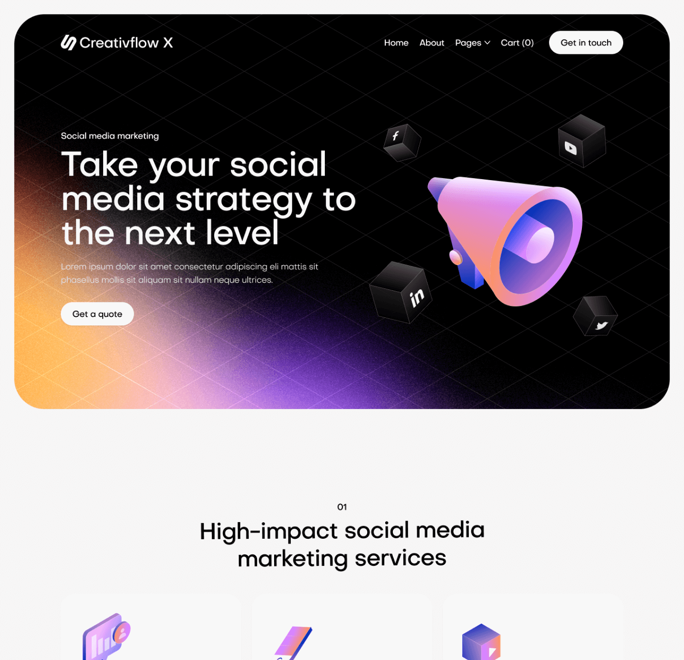 Creativflow X - Service Single Top Page - Marketing Agency Webflow Template