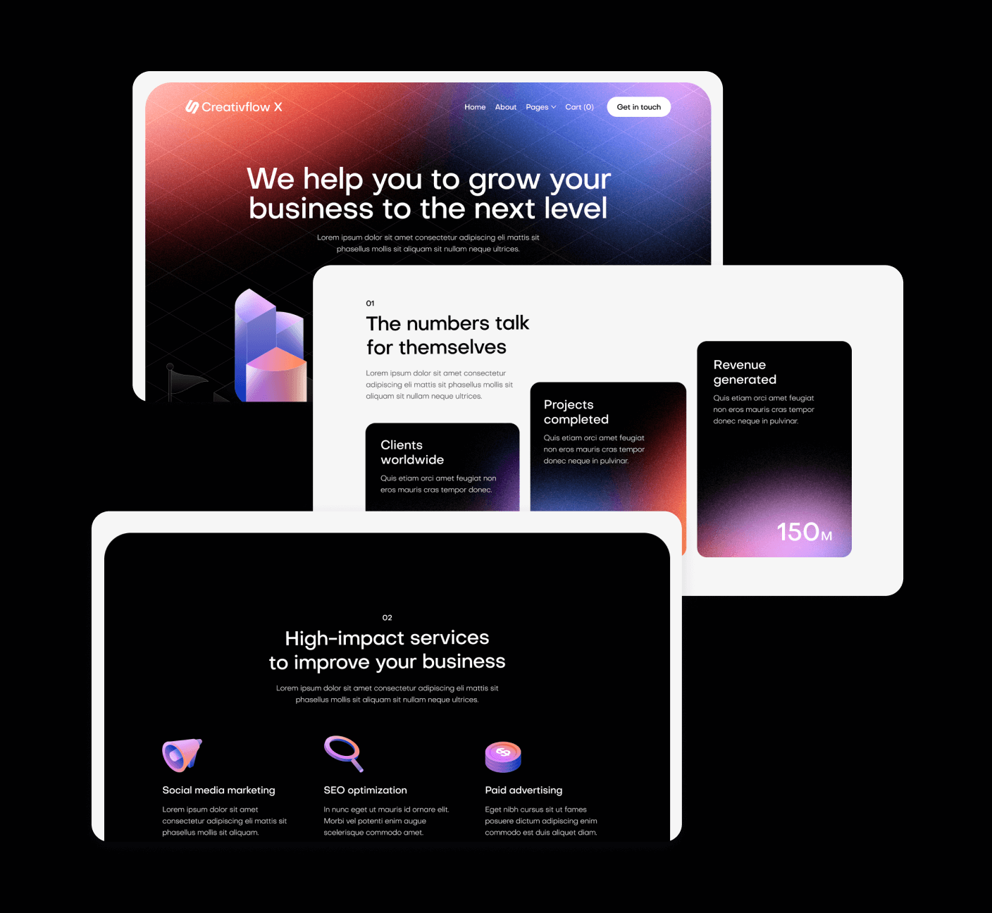 Creativflow X - More Than 40 Sections - Marketing Agency Webflow Template