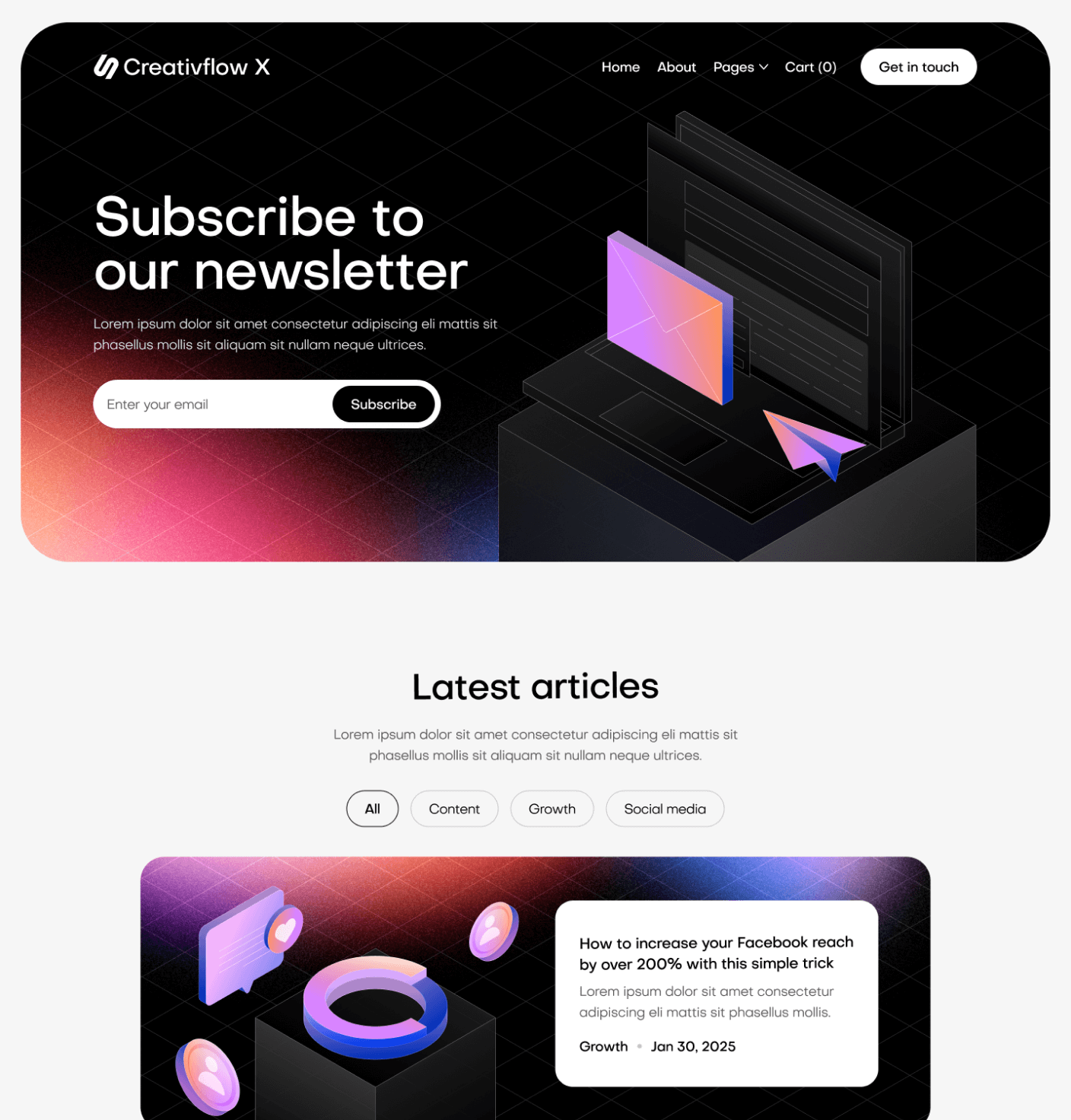 Creativflow X - Blog V3 Main Page - Marketing Agency Webflow Template