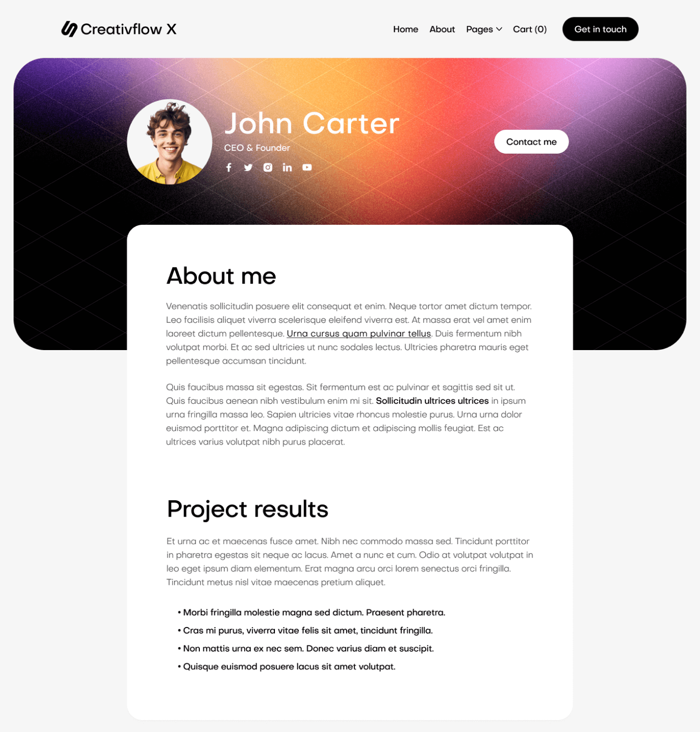 Creativflow X - Team Member Main Page - Marketing Agency Webflow Template