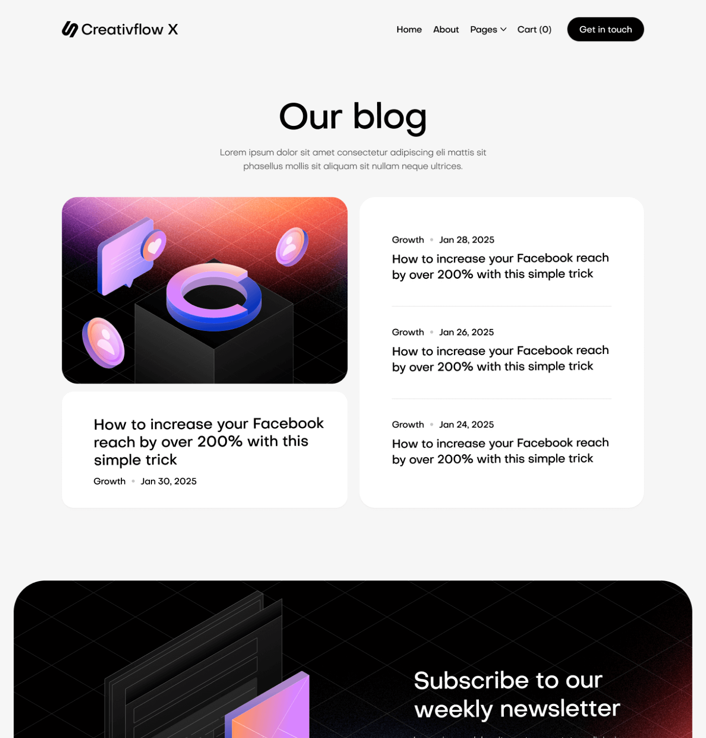 Creativflow X - Blog V2 Main Page - Marketing Agency Webflow Template