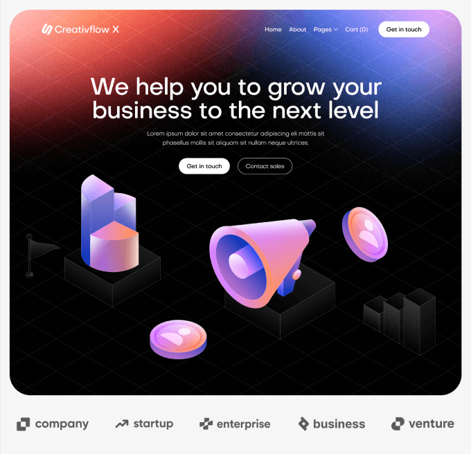 Creativflow X - Home V1 Top Page - Marketing Agency Webflow Template