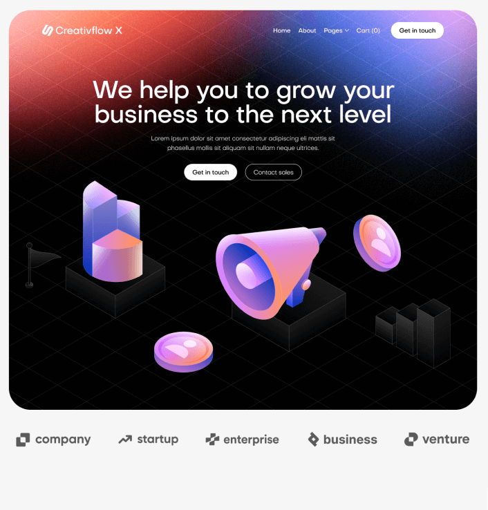 Creativflow X - Home V1 Main Page - Marketing Agency Webflow Template