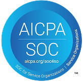 SOC 2 certification badge by AICPA for service organizations
