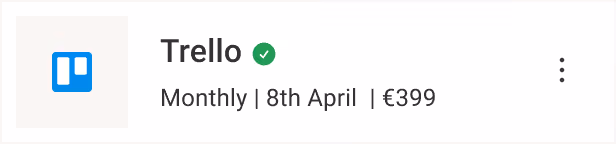 Duplicate Trello subscription monthly plan showing €399 cost
