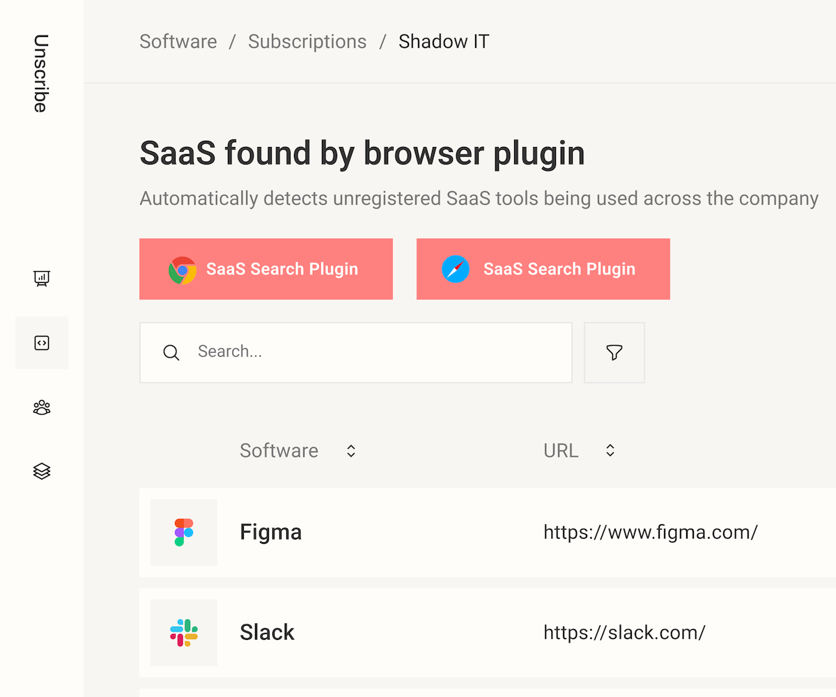 SaaS search plugin