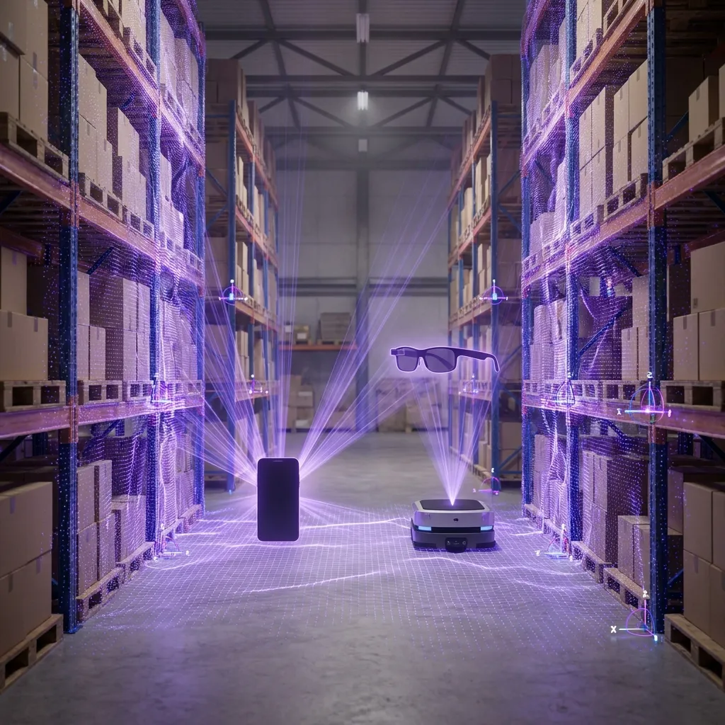 MultiSet 360 video to VPS: phones, AR glasses and robots localize with 6-DoF pose on a warehouse map