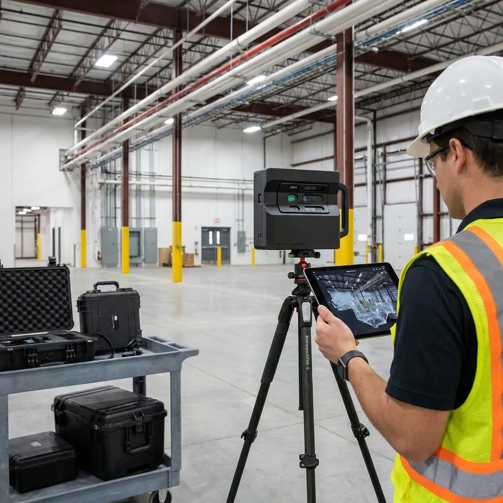 A Matterport scan turned into a machine-readable localization map on a tablet