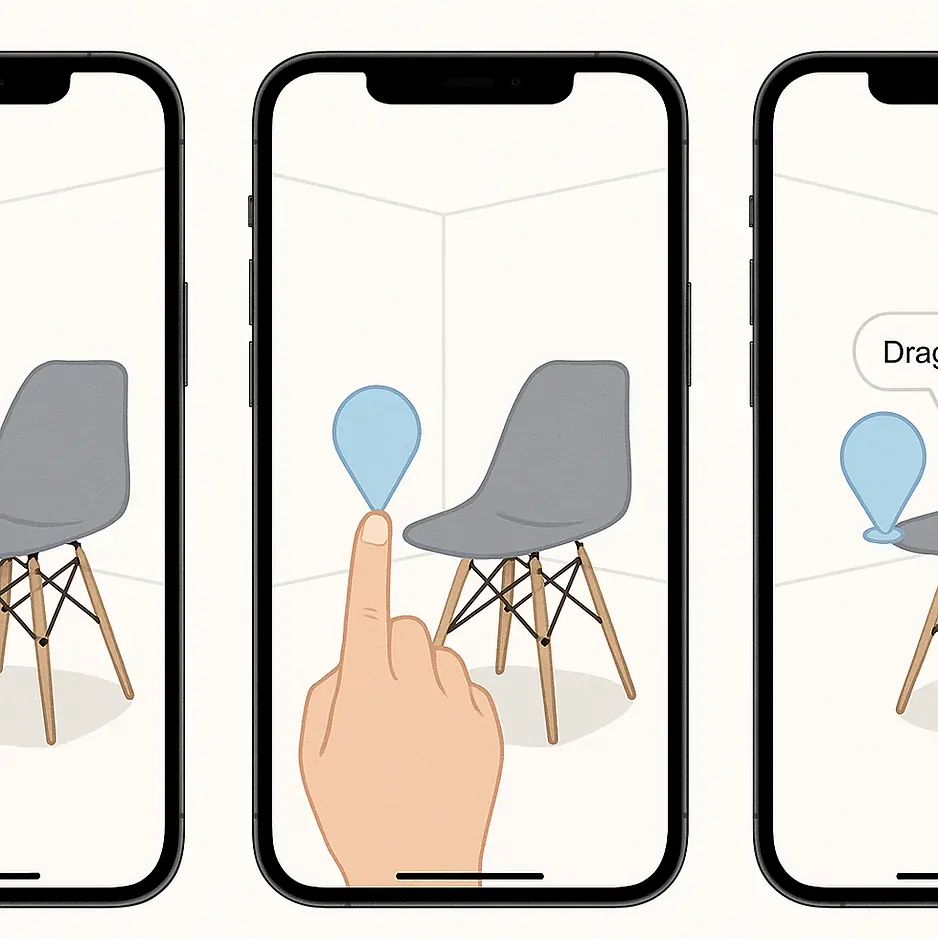 Real-time drag and drop AR labels in Content Space.