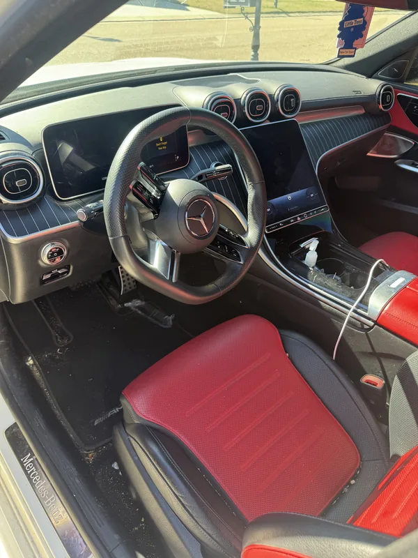 Mercedes-AMG C-Class interior before professional detailing in Baton Rouge