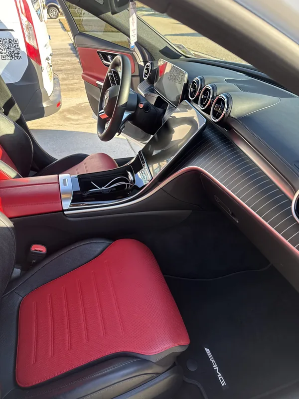 Mercedes-AMG C-Class passenger side after deep cleaning and conditioning in Baton Rouge