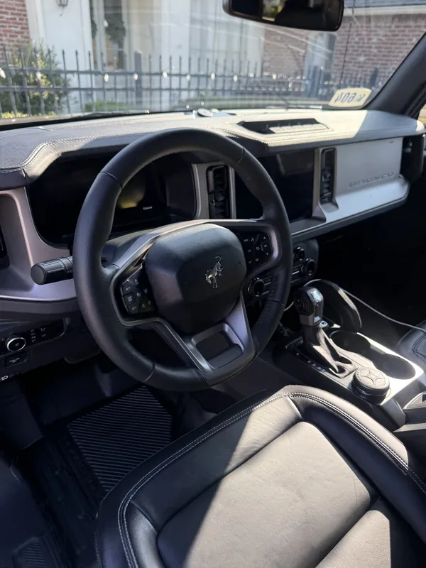 Ford Bronco two-tone interior after professional extraction and conditioning in Baton Rouge