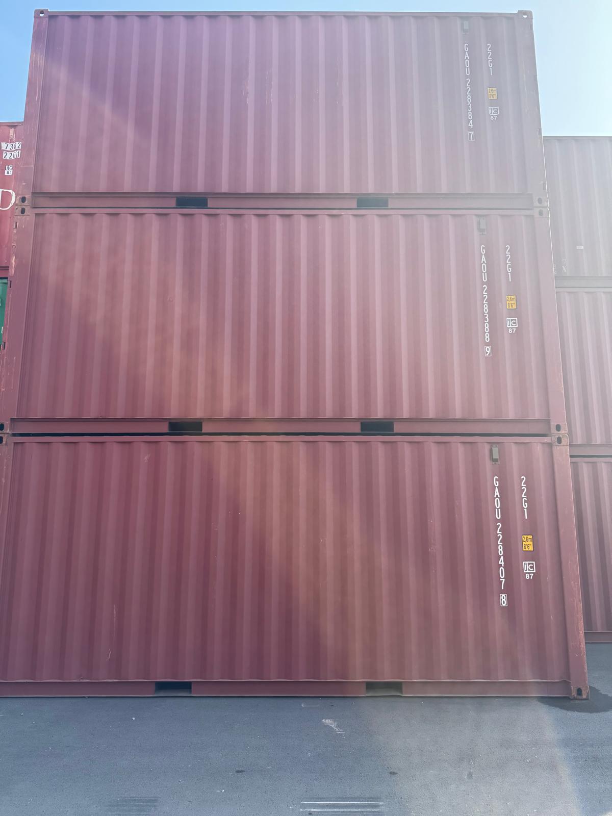 40HC Container RAL 3009 Oxidrot sofort verfügbar