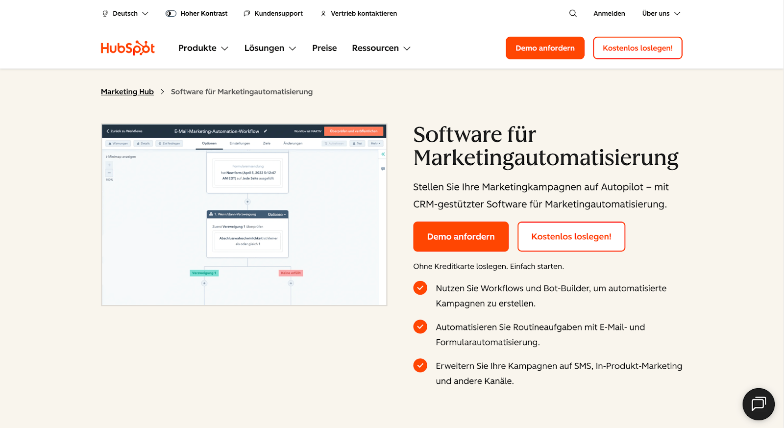 HubSpot bietet eine zentrale Lösung für Marketingautomatisierung an