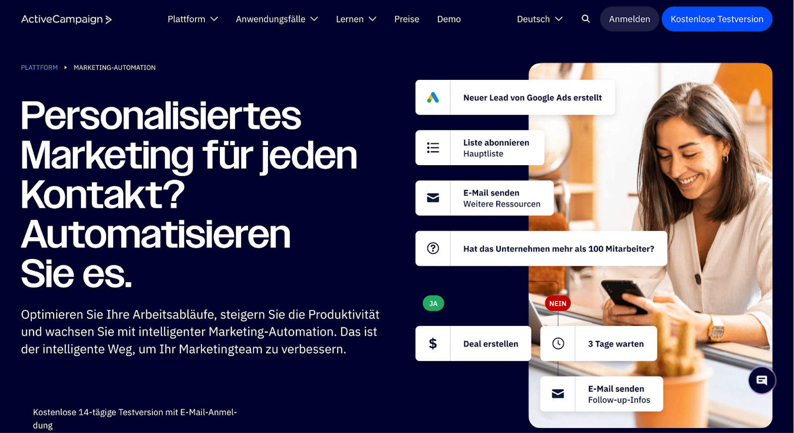 Automatisierung für Marketing von ActiveCampaign richtet sich an KMU und den Mid-Market
