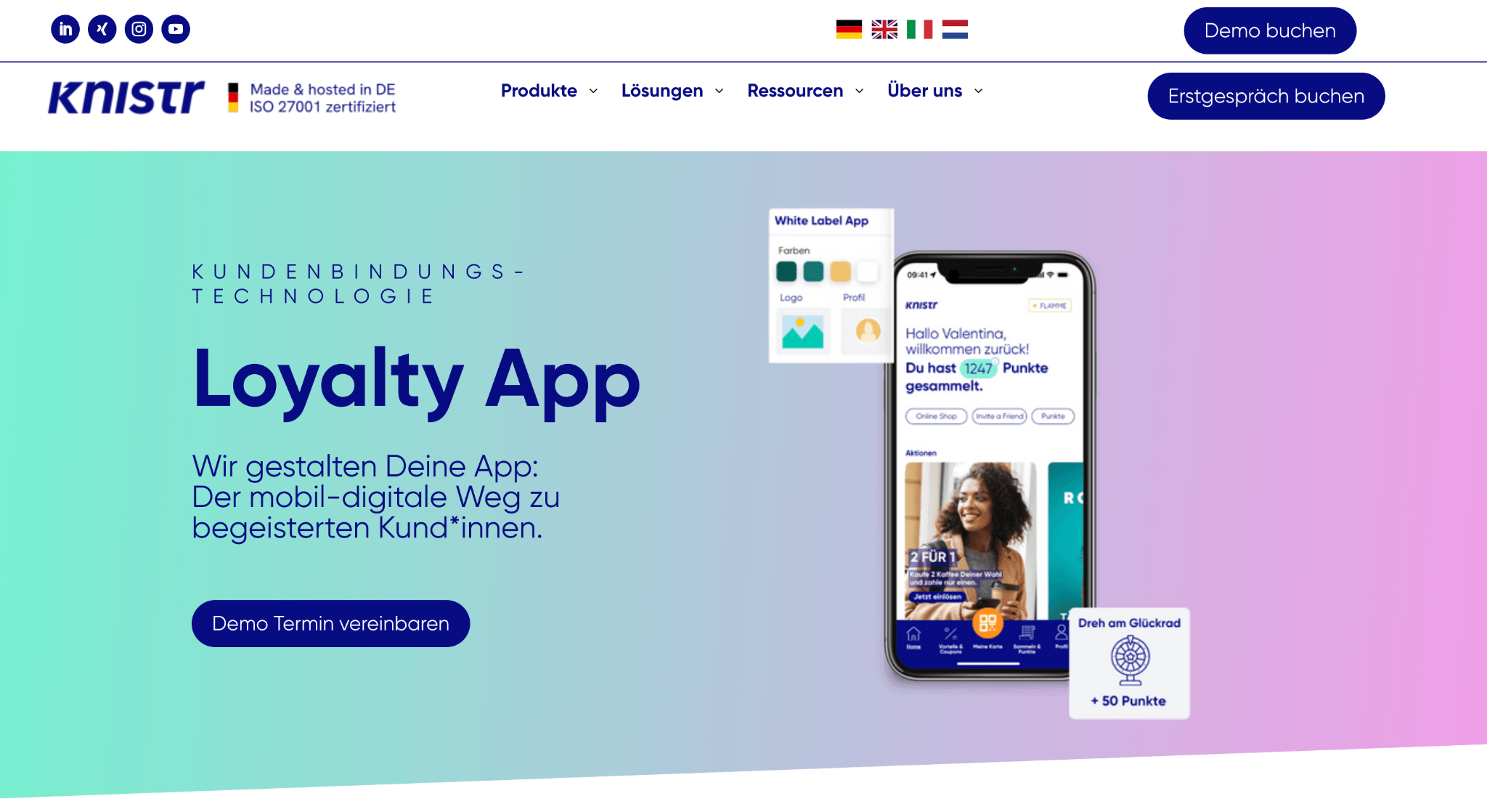 Loyalty App Vergleich: White-Label Loyalty App von Knistr