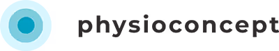 Physioconcept logo with a teal circular design on the left and black text on the right.