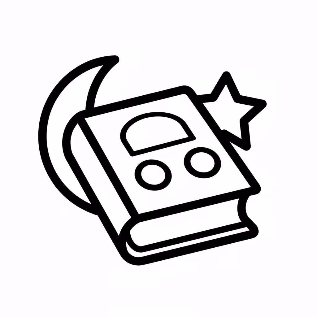 Picture of a printable coloring page showing Quran, level easy