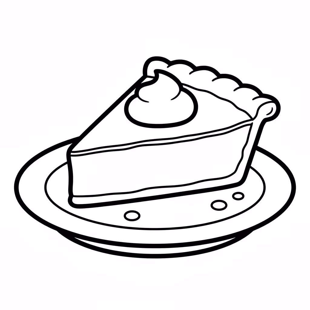 Picture of a printable coloring page showing Pumpkin Pie, level easy