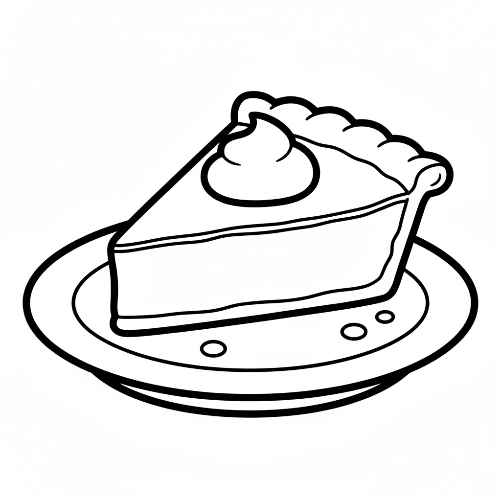 Picture of a printable coloring page showing Pumpkin Pie, level easy