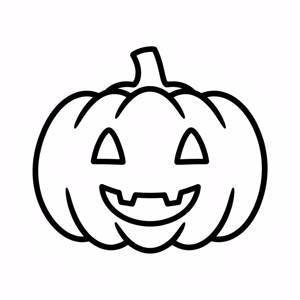 Picture of a printable coloring page showing Pumpkin, level easy