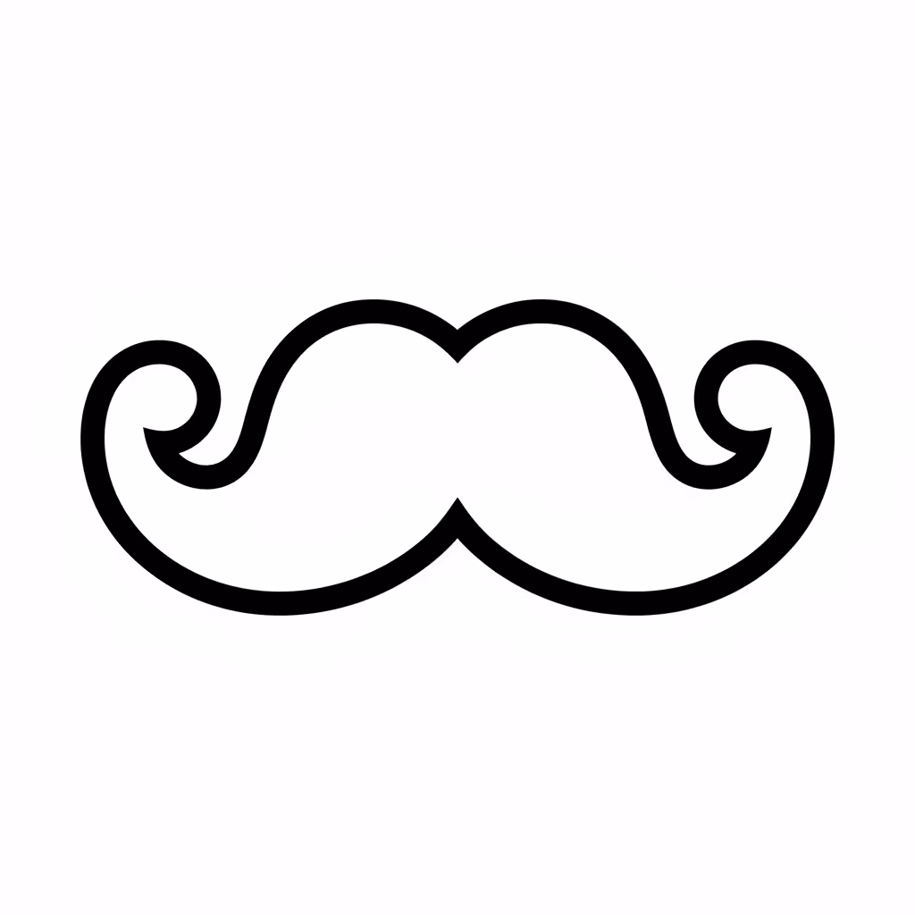 Picture of a printable coloring page showing Mustache, level easy