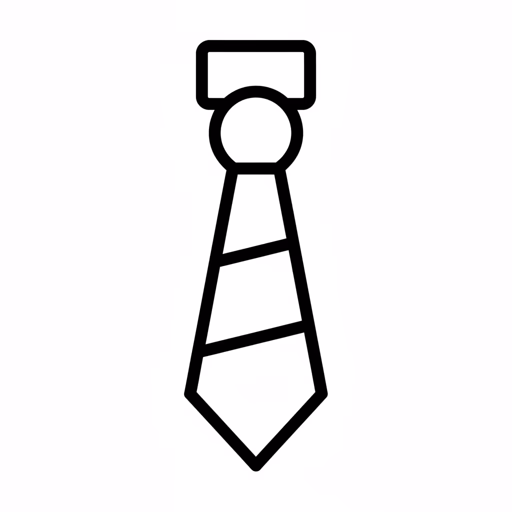 Picture of a printable coloring page showing Tie, level easy
