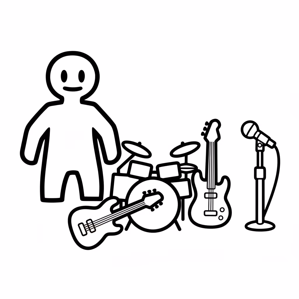 Picture of a printable coloring page showing Tool, level easy