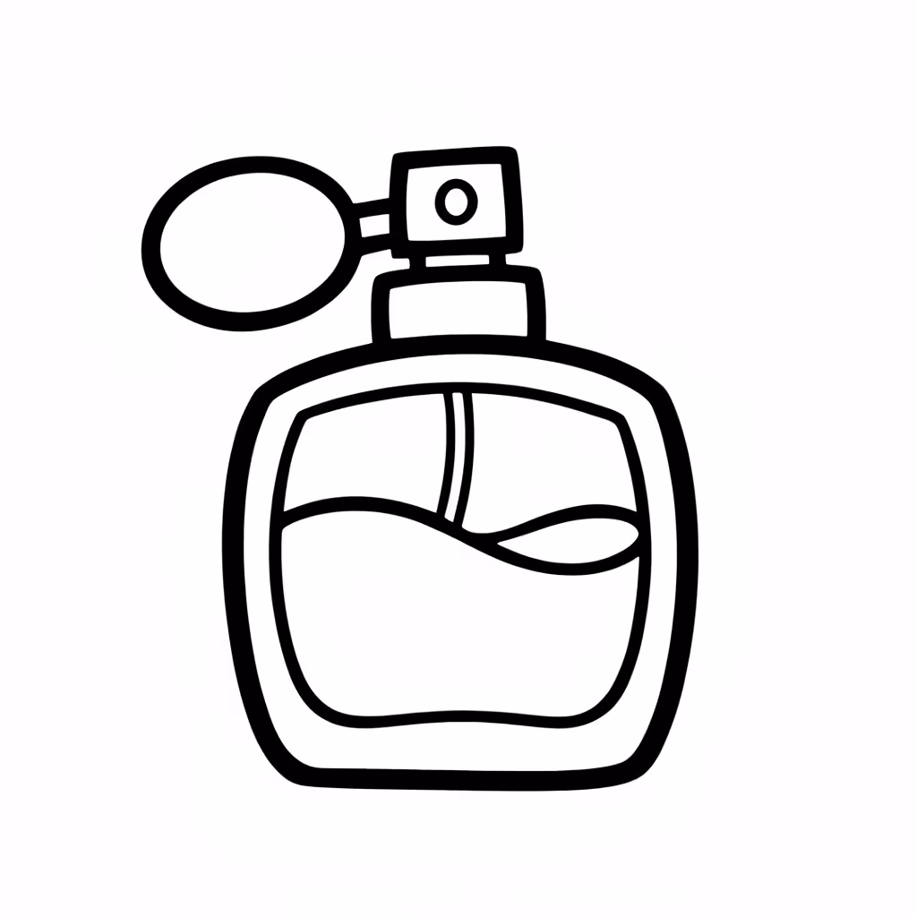 Picture of a printable coloring page showing Perfume, level easy