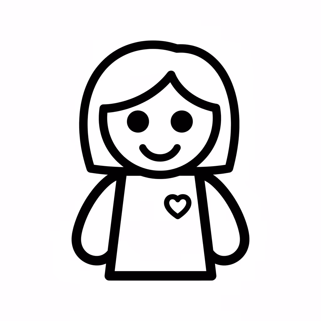 Picture of a printable coloring page showing Mom, level easy