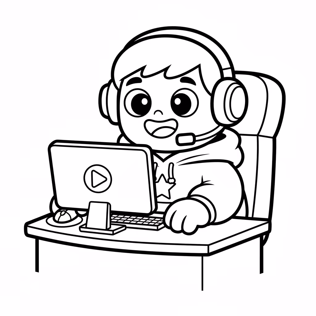 Picture of a printable coloring page showing Streamer, level easy