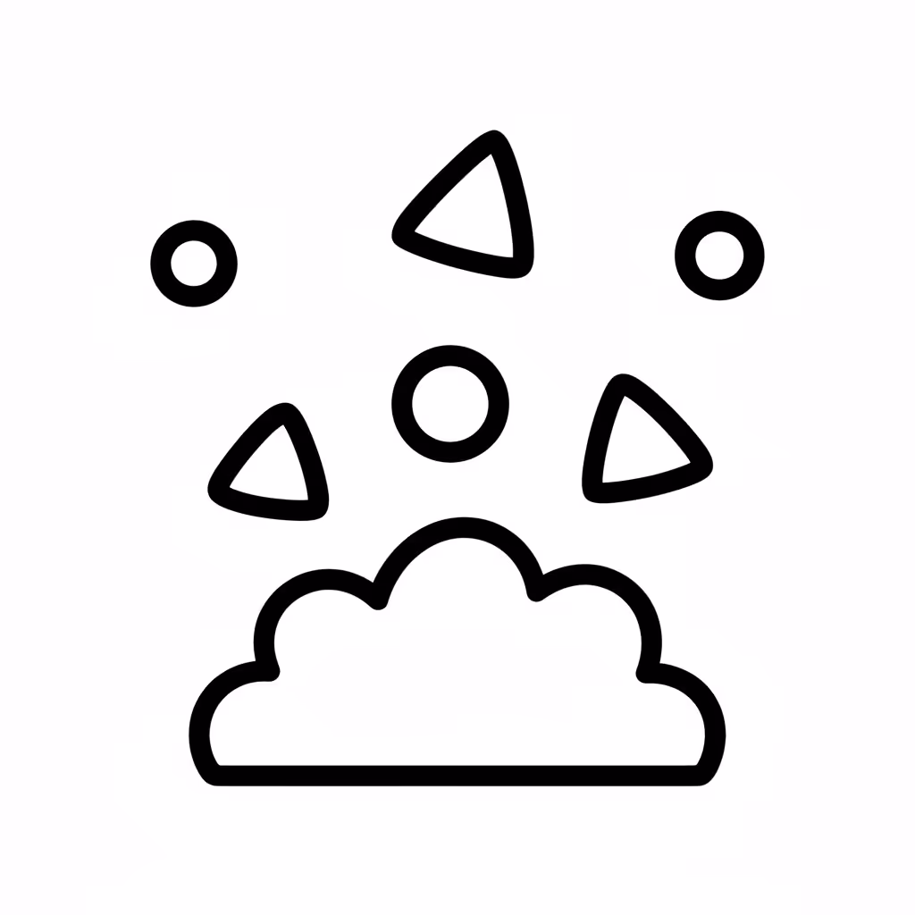 Picture of a printable coloring page showing Confetti, level easy