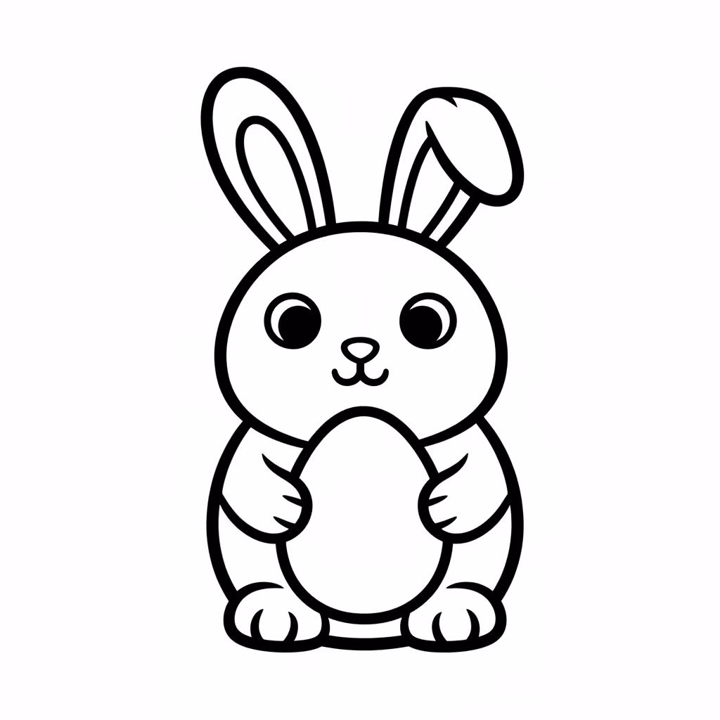 Picture of a printable coloring page showing Easter Chocolate, level easy